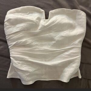 Reformation Madelyn linen strapless top